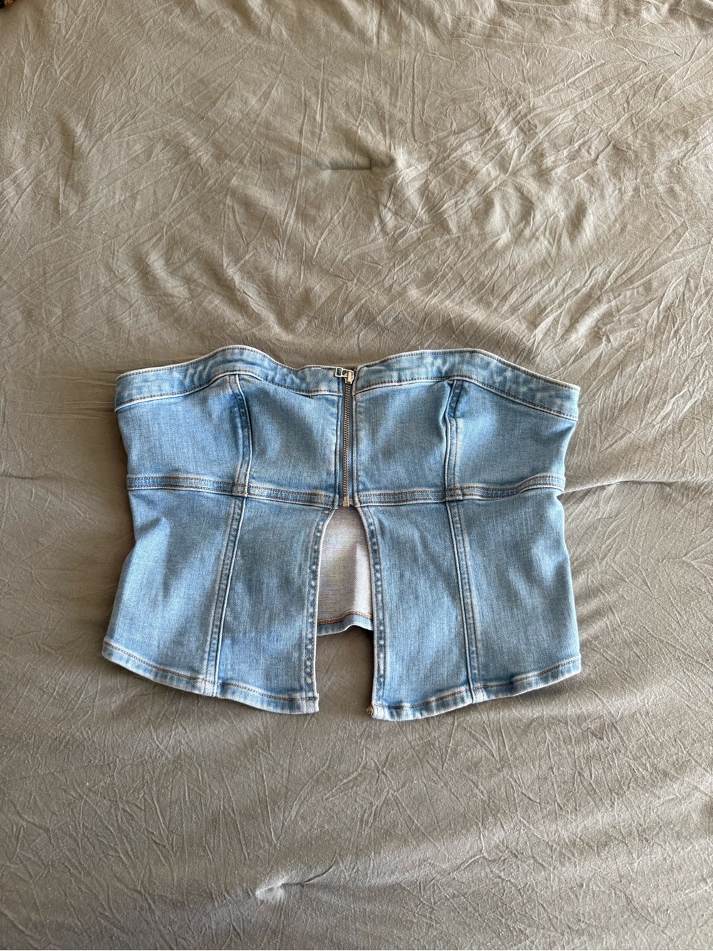 Light Blue Denim Corset Top - Women